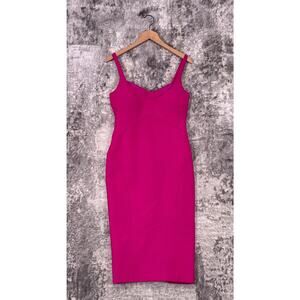Cinq A Sept Dress 6 Womens Pink Sleeveless Sheath Midi